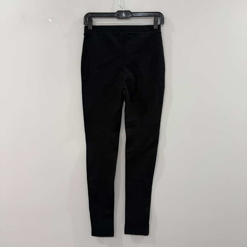 Toteme Pants Compact Knit Leggings Side Slit  in Black - Picture 10 of 15